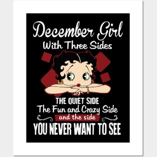 December Girl With Three Sides The Quiet Side Birthday Gifts Posters and Art